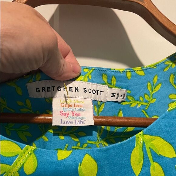 Vibrant Teal and yellow  Print Dress - Picture 5 of 8